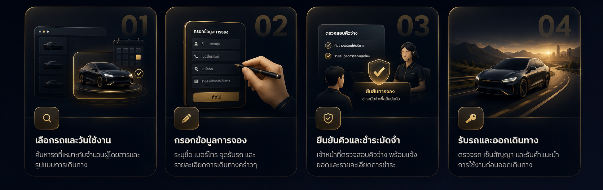 จองง่ายเพียง 4 ขั้นตอน สไตล์หรูหรา